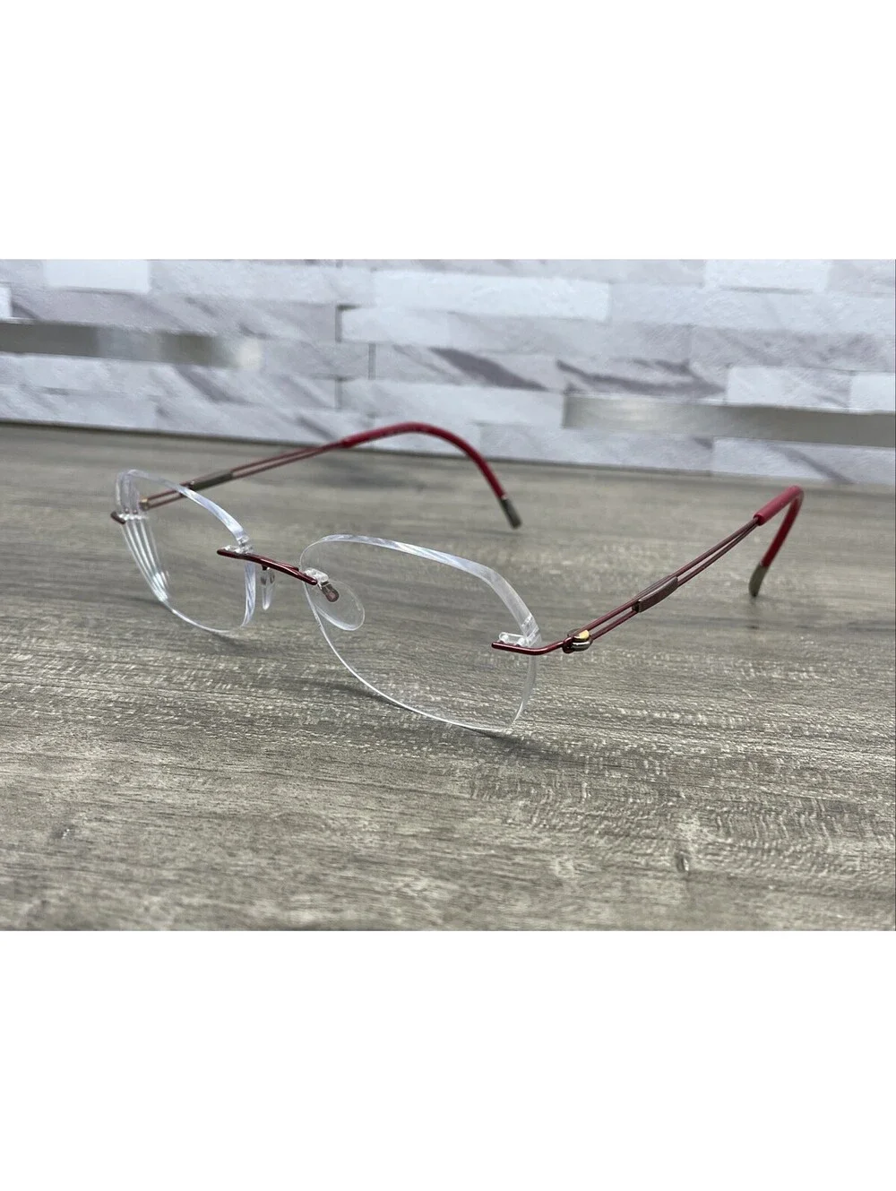 SILHOUETTE 5521 FC 3040 Red Women’s Rimless Titan Eyeglasses 53[]17-140 Frames